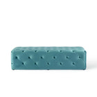 Modway - Amour Entrée à boutons touffés de 60" Performance Velvet Banc - Bleu de mer-Aucun assemblage requis.