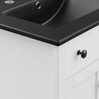 Modway - Nantucket 24" Vanette de salle de bain - Blanc Noir-Portes à fermeture douce