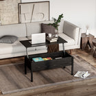 HOMCOM - Table basse moderne relevable 39 po avec compartiment de rangement caché - noir-Plateau de bureau réglable pour répondre à vos différents besoins