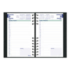 Blueline - 2027 Agenda quotidien CoilPro avec couverture rigide à texture imitation lézard – 8 po x 5 po – Noir – Bilingue-Reliure spirale double avec couverture rigide d'aspect lézard