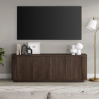 Hudson&Canal - Meuble TV Canton pour téléviseurs jusqu'à 75 pouces - Alder Brown-Fabriqué à partir de matériaux robustes en MDF et PVC dans une finition brun aulne fabriquée à la main