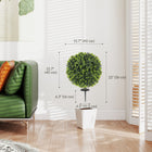 HOMCOM - Boule topiaire artificielle d’eucalyptus 22 po avec piquets de fixation au sol - vert - ensemble de 2-L’entretien facile élimine le besoin d’arrosage, de taille ou de maintenance 