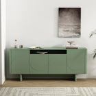 Manhattan Comfort - Buffet moderne Ella 180 cm - Vert sauge-Comprend 4 portes à fermeture douce avec 4 étagères réglables et 9 compartiments
