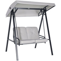 Outsunny - chaise balançoire d’extérieur couverte 2 places avec coussin amovible et auvent inclinable, gris-Peut accueillir confortablement 2 personnes pour une expérience de détente
