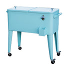 Permasteel - Glacière de patio 80 pintes - Turquoise-Construction en acier peint par poudrage