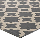 Modway - Cerelia Treillis marocains intérieurs et extérieurs Tapis 4 pi l x 6 pi L - Gris et beige-Haute densité / Tissé à la machine