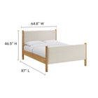 Modway - Maven Taille reine Tissu tapis Lit de plateforme, Chêne d’ivoire-8