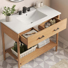 Modway - Zaire 36" Vanette de salle de bain - Blanc naturel-Jambes effilées
