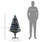HOMCOM - Arbre à feuilles persistantes artificiel à fibres optiques LED pré-éclairé de 4ft-Des lumières multicoloures qui restent allumées même si une ampoule grille  