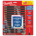Sharpie - Marqueurs créatifs, tons terreux, marqueurs acryliques à base d’eau, pointe fine, 12 unités-Marqueurs acryliques créatifs avec une encre semblable à de la peinture qui ne passe pas à travers le papier