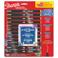 Sharpie - Marqueurs créatifs, tons terreux, marqueurs acryliques à base d’eau, pointe fine, 12 unités-Marqueurs acryliques créatifs avec une encre semblable à de la peinture qui ne passe pas à travers le papier