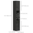 Kleankin - Armoire de salle de bain haute brillance avec porte et étagères - noir-Le dispositif anti-basculement garantit la sécurité 