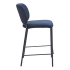 Zuo - Plat Tabouret de comptoir - Blue - Ensemble de 2-Garantie limitée de 3 ans