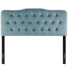 Modway - Annabel Touffe de diamant Performance Velvet Tête de lit Queen, Bleu clair-Hauteur ajustable de 45 » à 52,5 »