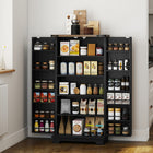 HOMCOM - Armoire de rangement avec étagères réglables - noir-Plateau de table épais de 25 mm (0,98 po) offrant une surface solide pour l’exposition et le rangement 