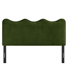 Modway - Athena Velours de performance résistant aux taches Tête de lit King Size, Vert mousse-Assemblée requise