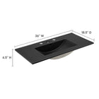 Modway - Cayman 36" Lavabo de salle de bain in Noir-Construction en céramique