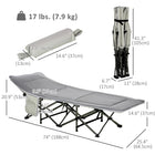 Outsunny - Lit de camp pliant pour adultes avec matelas et oreiller, gris clair-Facile à plier dans le sac de rangement inclus