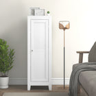 HOMCOM - Armoire de cuisine avec étagères réglables et porte simple pour salle à manger - blanc-Poignée en alliage et porte magnétique pour une ouverture et une fermeture faciles 
