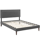 Modway - Jessamine Tissu Lit à plateforme complet avec pieds carrés effilés, Gris-Rembourrage fin en polyester