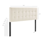 Modway - Lily Velours de performance résistant aux taches Tête de lit King Size, Albâtre-Tête de lit King Size