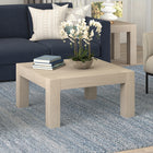 Hudson&Canal - Table basse carrée Langston 34" de largeur - Aulne blanc-Finition en blanc aulne aspect bois