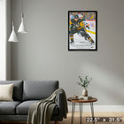 Evgeni Malkin Pittsburgh Penguins Skating with Puck sur toile - Toile encadree - 22" x 31"-Prêt à accrocher - livré entièrement assemblé