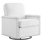 Modway - Ashton Tissu rembourré Chaise pivotante - Blanc-Chaise pivotante moderne