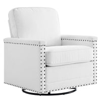 Modway - Ashton Tissu rembourré Chaise pivotante - Blanc-Chaise pivotante moderne