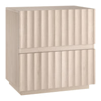 Hudson&Canal - Table de chevet rectangulaire cannelée Jaylen - 24 po l - Blanc aulne-Design moderne et contemporain pour votre chambre, votre suite d'invités ou tout autre endroit où vous avez besoin d'un peu plus d'espace de rangement