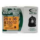 Eco II - Sac à ordure Oxo-Biodégradable - fort - 26 po x 36 po - noir - paquet de 250-26 po x 36 po