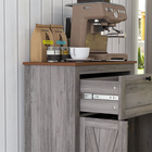 HOMCOM - Buffet de style ferme 23,6 po l avec portes de grange et tiroir - gris vieilli-Conception anti-basculement pour plus de sécurité 