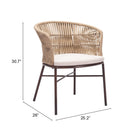 Zuo - Freycinet Chaise de salle à manger - Naturel - Ensemble de 2-Garantie limitée de 3 ans