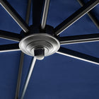 Outsunny - Parasol suspendu carré déporté 8 pi L x 8 pi l avec rotation à 360°, bleu foncé-L’aération supérieure assure une bonne circulation de l’air et empêche le basculement  