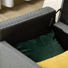 HOMCOM - Banc ottoman de rangement moderne rembourré à dessus relevable - gris clair-Matériau : Tissu en polyester coton, pieds en plastique 