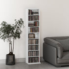HOMCOM - Armoire de rangement multimédia à 9 niveaux - 55.1 po H - blanc-La structure étroite optimise l'espace dans les petits espaces