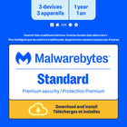 Malwarebytes Standard Premium Security Bilingue - 3 appareils - Abonnement d'un an [Téléchargement]-Une adresse e-mail valide doit être fournie lors du paiement