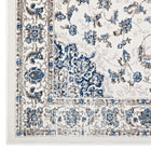 Modway - Lilja Médaillon vintage vieilli Tapis de 5 pi l x 8 pi L - Ivoire et bleu marocain-Polypropylène 100% à thermofixation douce
