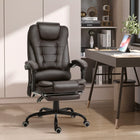 Vinsetto - Chaise de bureau de massage à vibrations 7 points avec roulettes pivotantes - brun-Hauteur d’assise réglable de 18,1 po-22 po (46 à 56 cm) pour s’adapter à votre style