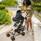 Ingenuity - Poussette Summer 3D Lite Plus - Noir mat-Auvent surdimensionné avec pare-soleil rabattable et fenêtre coucou