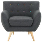 Modway - Remark Tissu rembourré Fauteuil - Gris-Fauteuil de style moderne du milieu du siècle