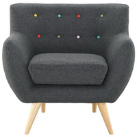 Modway - Remark Tissu rembourré Fauteuil - Gris-Fauteuil de style moderne du milieu du siècle