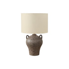 Monarch Specialties - Luminaire - 22 po H Lampe De Table - Céramique Brune - Abat-Jour Beige - Transitionnel-Cette lampe de table de 22 pouces de haut est dotée d'une base en céramique marron marbrée en forme de cruche ancienne, associée à un abat-jour contemporain en tissu beige, pour un ajout élégant à tout décor de salon, de chambre à coucher ou de bureau à domicile