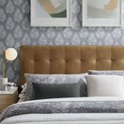Modway - Lily Cuir végane Tête de lit Queen size, Grillé-Rembourrage en mousse dense