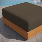 Modway - Tahoe Terrasse extérieure Bois d’acacia Ottoman in Cacao naturel-Couvre-tissus résistants aux intempéries