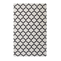 Modway - Lida Treillis marocain Tapis de comédie 8 pi l x 10 pi L - Ivoire et charbon de bois-Tapis à treillis marocain