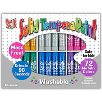 Kwik Stix - Paquet de classe de bâtons de peinture tempera - Metalix Color - paquet de 72-Les bâtons de peinture à la détrempe solide Kwik Stix éliminent le désordre de la peinture tout en gardant tout le plaisir