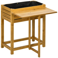 Outsunny - jardinière surélevée avec tablette latérale pliante-Convient pour les patios, terrasses, balcons pour le jardinage avec des herbes et des fleurs
