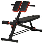 Soozier - Banc de musculation réglable, noir et rouge-Sert à la fois de banc pour abdominaux et de banc pour haltères 