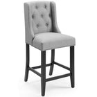 Modway - Baronet Bouton à touffe Tissu rembourré Tabouret de comptoir - Gris clair-Tabouret de comptoir à boutons touffés